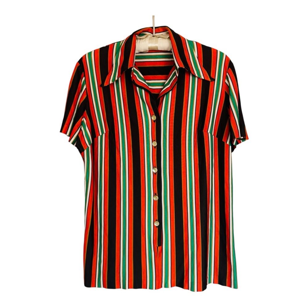 VTG funky short-sleeved top, striped, EUC
